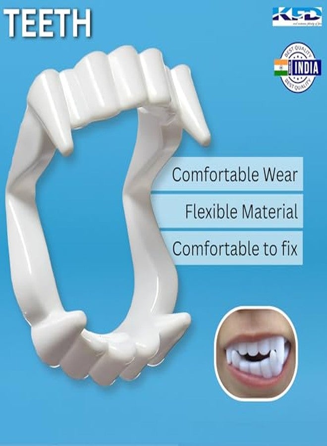 كاكو فانسي دريسيس أسنان مصاص دماء للأطفال من كاكو فانسي دريسز | أسنان دراكولا المخيفة، إكسسوار لحفلات الهالوين للأولاد والبنات، عبوة من قطعة واحدة - Image 2